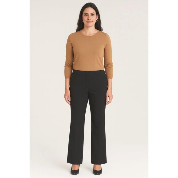 Chicos Womens So Slimming Black Trousers Mid-Rise Straight Fit Size 16P 3P - Picture 1 of 13